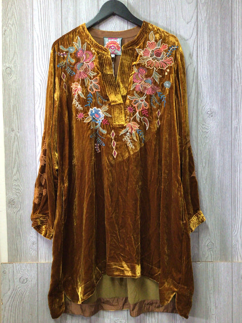 Johnny Was Denali Velvet Relaxed Trapunto Tunic Size X-Large New